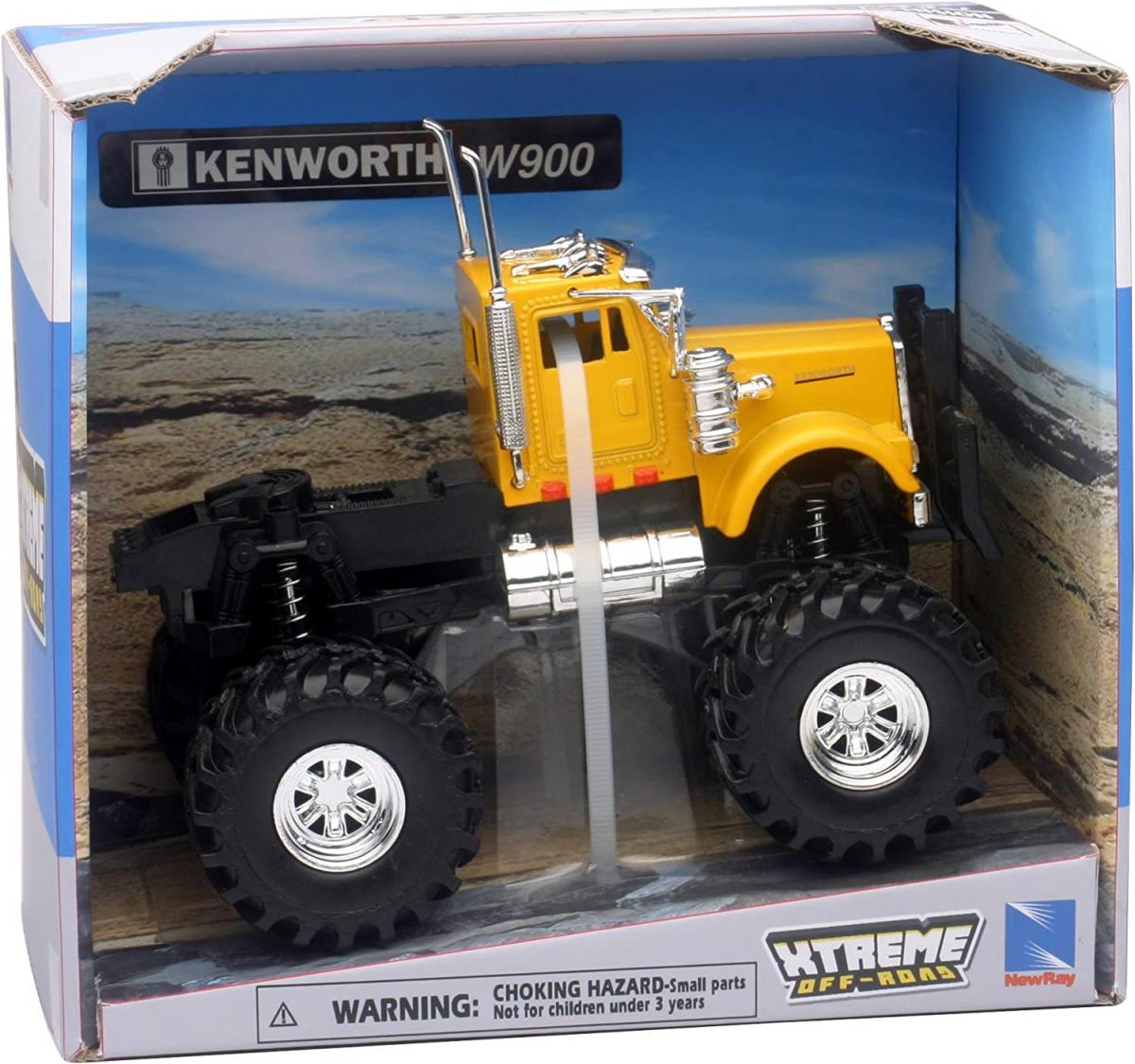 MODEL DIE CAST KENWORTH W900 TRUCK, YELLOW AND BLACK, SCALE 1:43, NEWRAY 54566 thumbnail 2