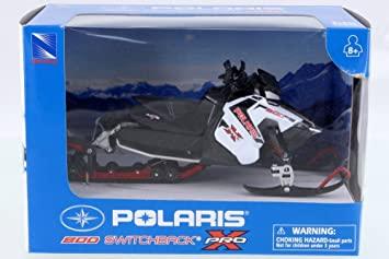 MODEL DIE CAST POLARIS 800 SWITCHBACK, SNOWMOBILE, WHITE & BLACK, SCALE 1:16, NEWRAY 57783A thumbnail 2