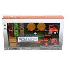 MODEL DIE CAST KUBOTA M5-111 FARM, & TRACTOR SET, ORANGE, SCALE 1:32, NEWRAY SS-15815A thumbnail 2