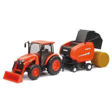 MODEL KUBOTA M5-111 WITH HAY BALER, B/O LIGHT & SOUND (TRY ME), SCALE 1:18, NEWRAY SS-33033 thumbnail 2