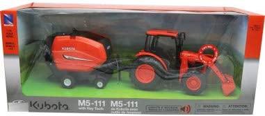 MODEL KUBOTA M5-111 WITH HAY BALER, B/O LIGHT & SOUND (TRY ME), SCALE 1:18, NEWRAY SS-33033 thumbnail 3