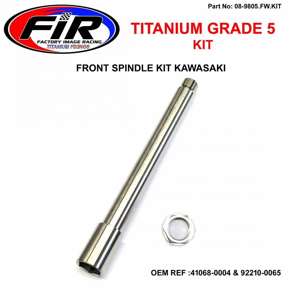 GR5 FRONT SPINDLE KIT KX KXF, 41068-0004 & 92210-0065, TITANIUM FACTROY IMAGE RACING image 1