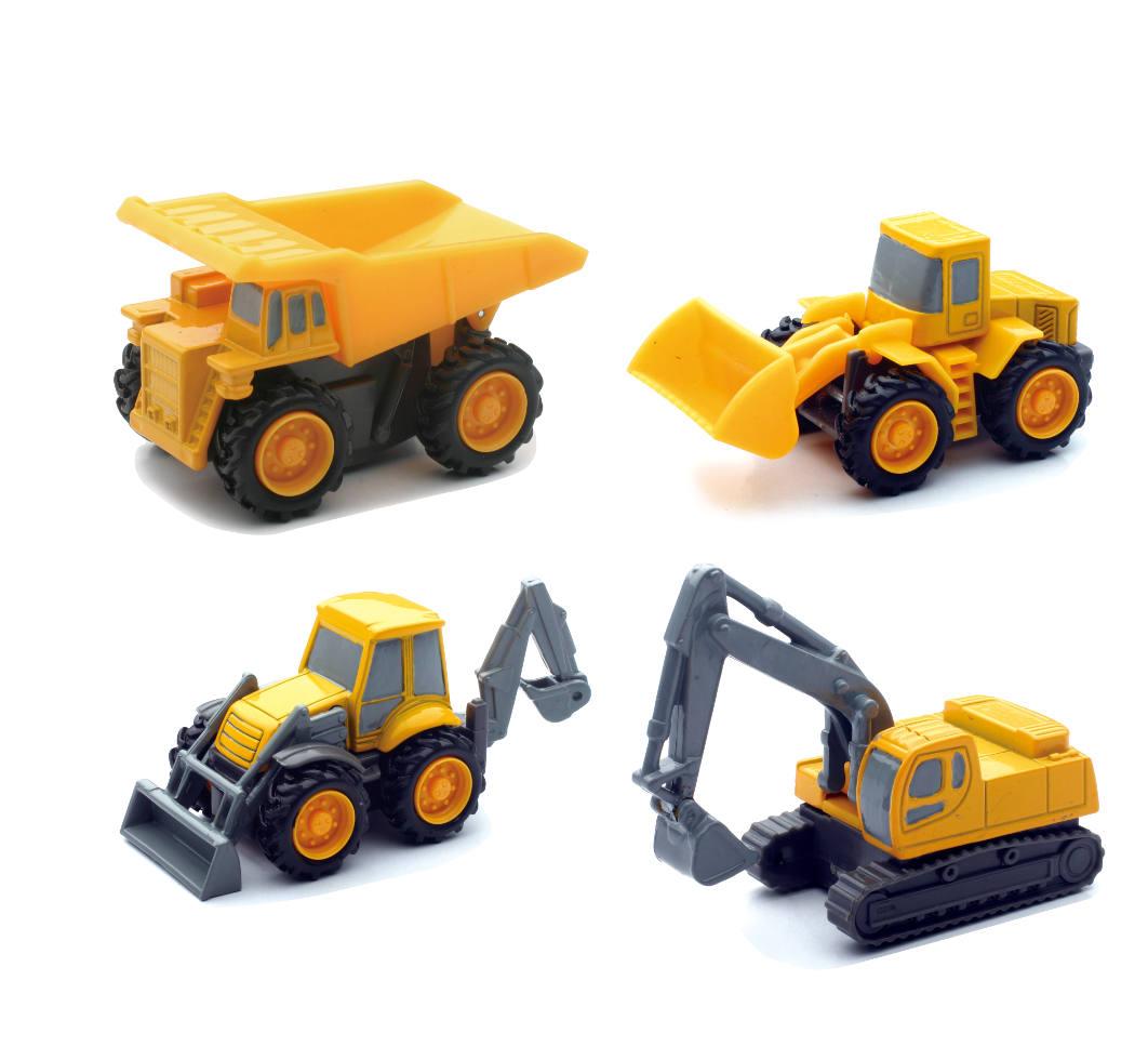 MODEL DIE CAST MINI CONSTRUCTION VEHICLES, PULL-BACK, 4 STYLES, 12 PIECES, SCALE 1:32, NEWRAY 01627A 01624A 01624B 01624C 01624D thumbnail 2