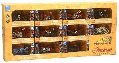 MODEL DIE CAST INDIAN MOTORCYCLE SET, WINDOWN DISPLAY BOX,11 STYLES, SCALE 1:32, NEWRAY SS-06065 thumbnail 2
