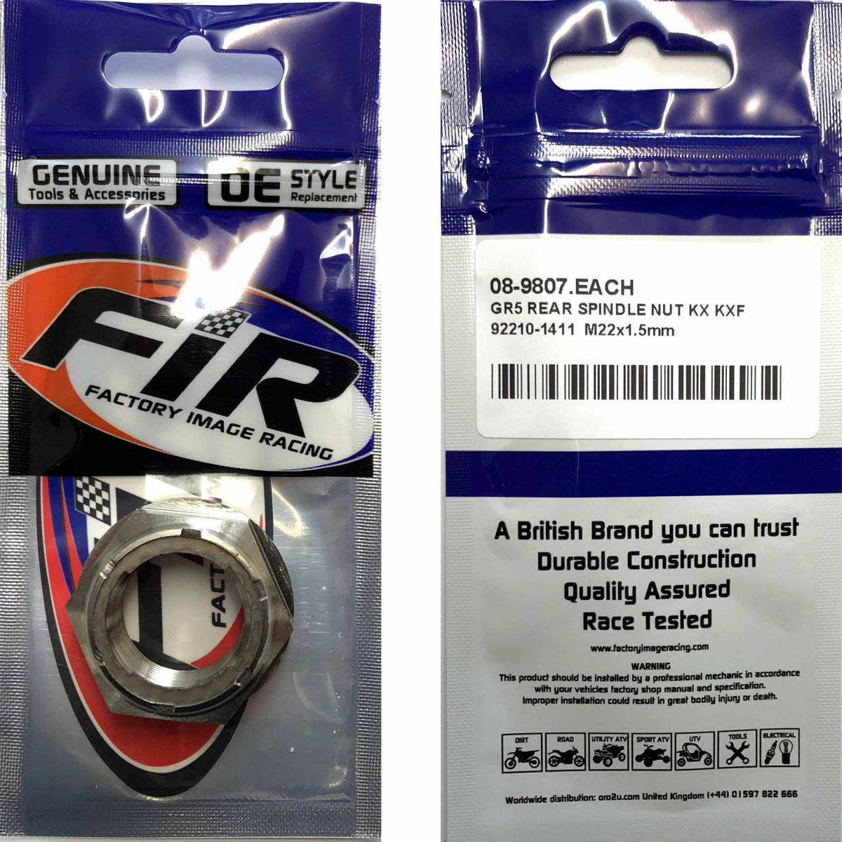 GR5 REAR SPINDLE NUT KX KXF, 92210-1411 M22x1.5mm, TITANIUM thumbnail 2