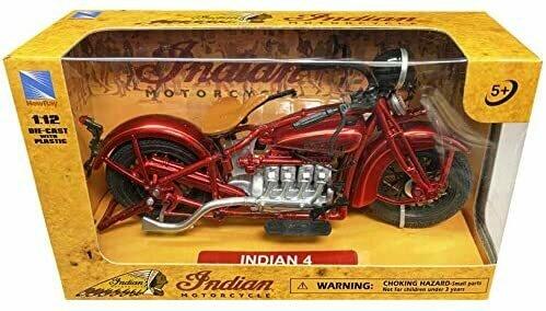 MODEL DIE CAST 1930 INDIAN, RED & BLACK, SCALE 1:12, NEWRAY 58223 thumbnail 2