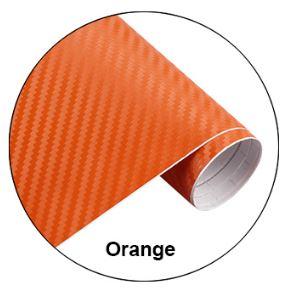 CARBON FIBER DECAL 30x127cm ORANGE, 3D FIBER VINYL SHEET image 1