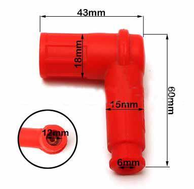 RED 90* UNIVERSAL SPARK PLUG CAP RUBBER thumbnail 2