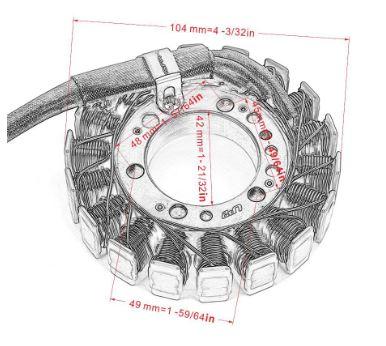 STATOR COIL 1990-2008 KAWASAKI ZRX ZR ZX ZZR 400 600 21003-1214 thumbnail 2