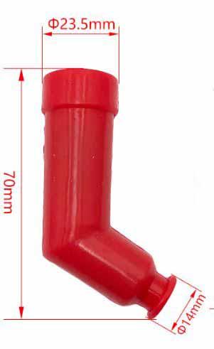 SPARK PLUG CAP RUBBER RED 120° UNIVERSAL FITMENT thumbnail 3