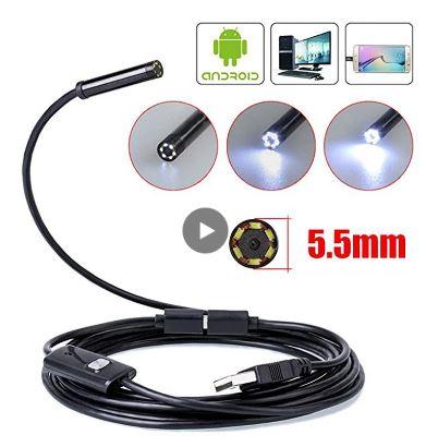 TYPE-C ANDROID ENDOSCOPE HD CAMERA 5.8mm IP67 WATERPROOF 6 LED ADJUSTABLE BORESCOPE image 1