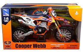 MODEL DIE CAST KTM 450 SX-F, COOPER WEBB #2, SCALE 1:6, NEWRAY 49683 thumbnail 2