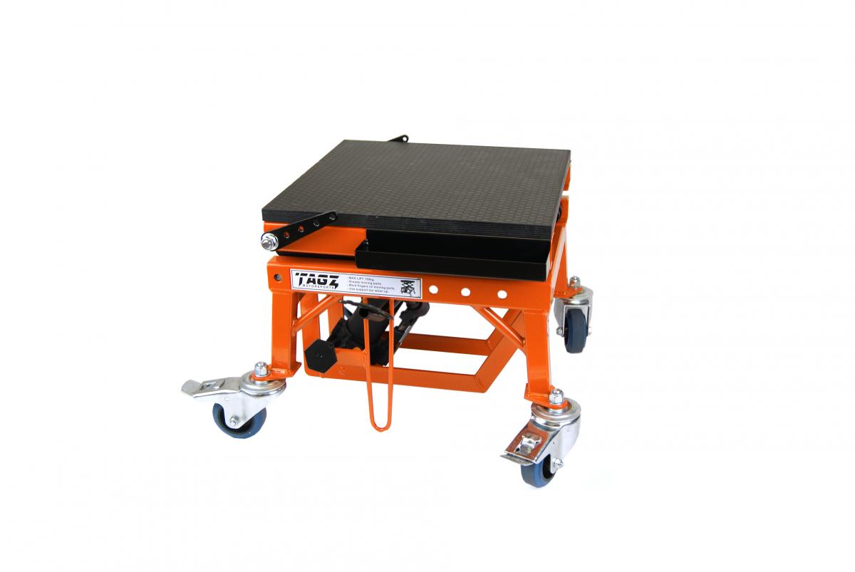 TAGZ WHEEL ABOUT LIFT ORANGE BLACK HYDRAULIC SCISSOR STAND MAX LIFT WEIGHT 150KG thumbnail 2