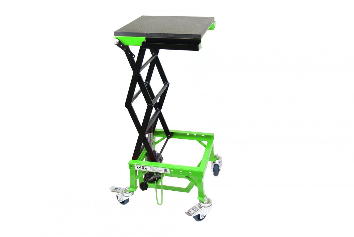 TAGZ WHEEL ABOUT LIFT 150KG FREIGHT GREEN/BLACK HYDRAULIC SCISSOR STAND MAX LIFT WEIGHT 150KG image 1