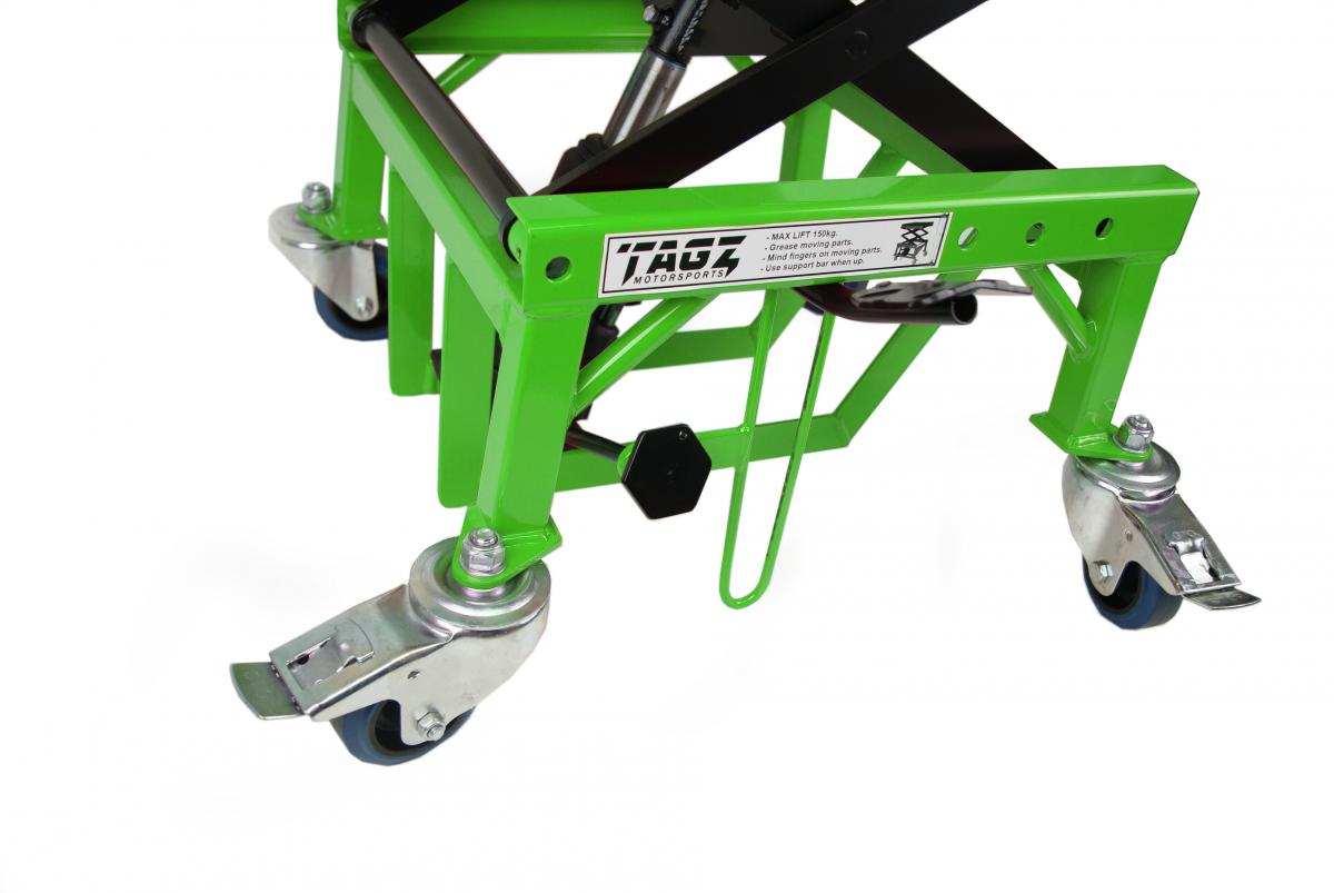 TAGZ WHEEL ABOUT LIFT 150KG FREIGHT GREEN/BLACK HYDRAULIC SCISSOR STAND MAX LIFT WEIGHT 150KG thumbnail 3