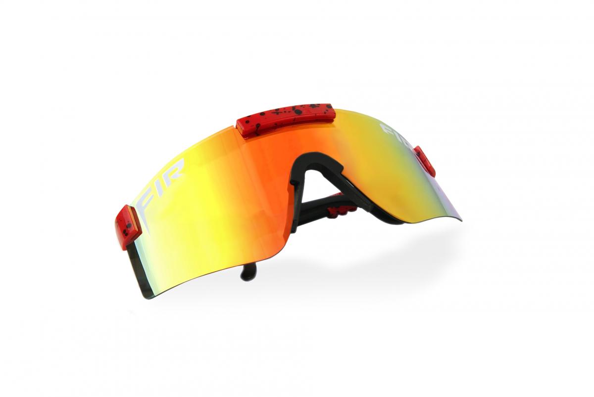 WRAP AROUND FIR SUNGLASSES, UV400 POLARISED LENSES / RED & ORANGE thumbnail 2