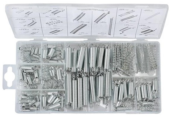 SPRING ASSORTMENT KIT 200PC ZINC PLATED STEEL EXTENSION COMPRESSION 20 SIZES thumbnail 2