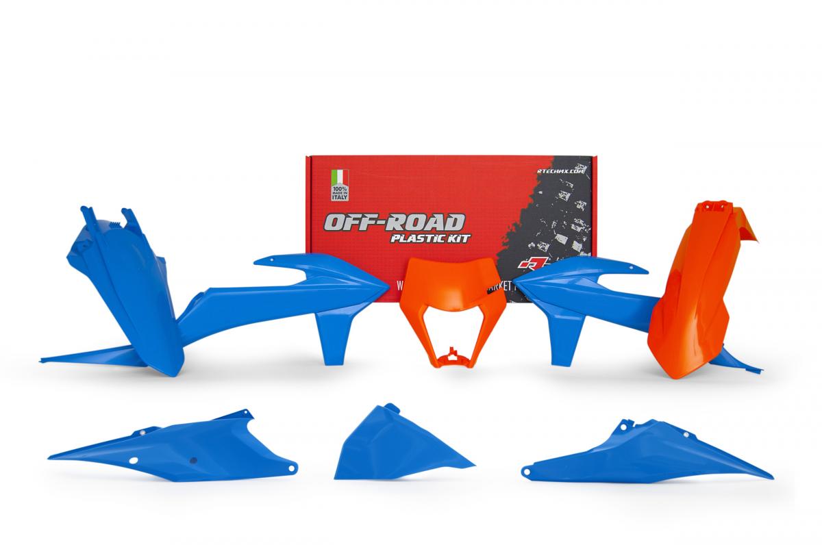 PLASTIC KIT/6 2020-23 EXC/EXC-F ORANGE/VINTAGE LIGHT BLUE, RTECH R-KITKTM-CL0-520