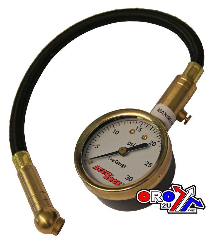 TYRE PRESSURE GAUGE 30 PSI., WITH HOSE & BLEEDER 45* TIP, H30XA thumbnail 3