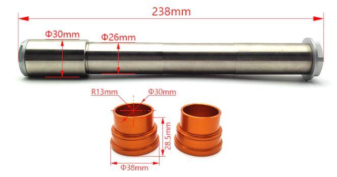 FRONT SPINDLE & BUSH KIT 02-15 KTM 54809012000 54809081000 thumbnail 3