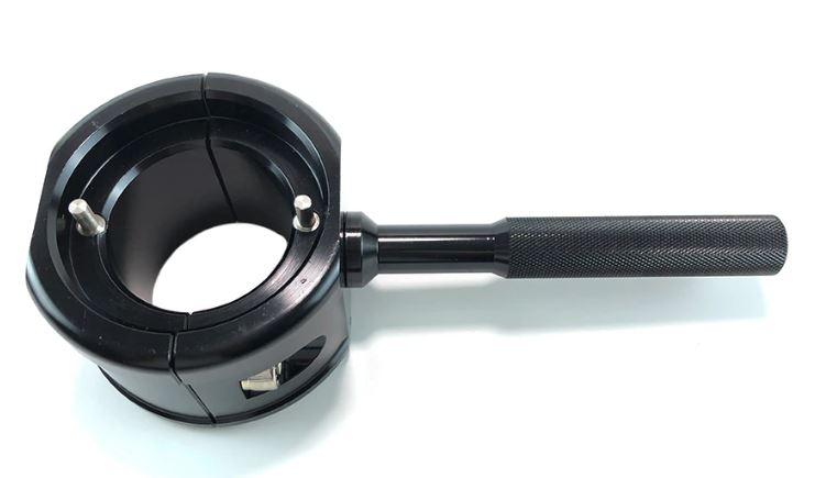 FORK VISE TOOL FRONT SHOCK ABSORBER HOLDING CLAMP - BLACK ALUMINUM BODY
