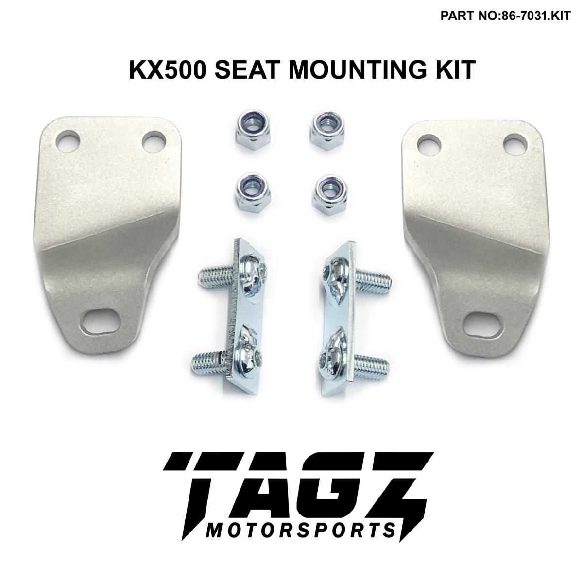 KX500 SEAT MOUNT KIT 1989>2004, 3mm ALLOY WITH STEEL BZP FIXINGS image 1