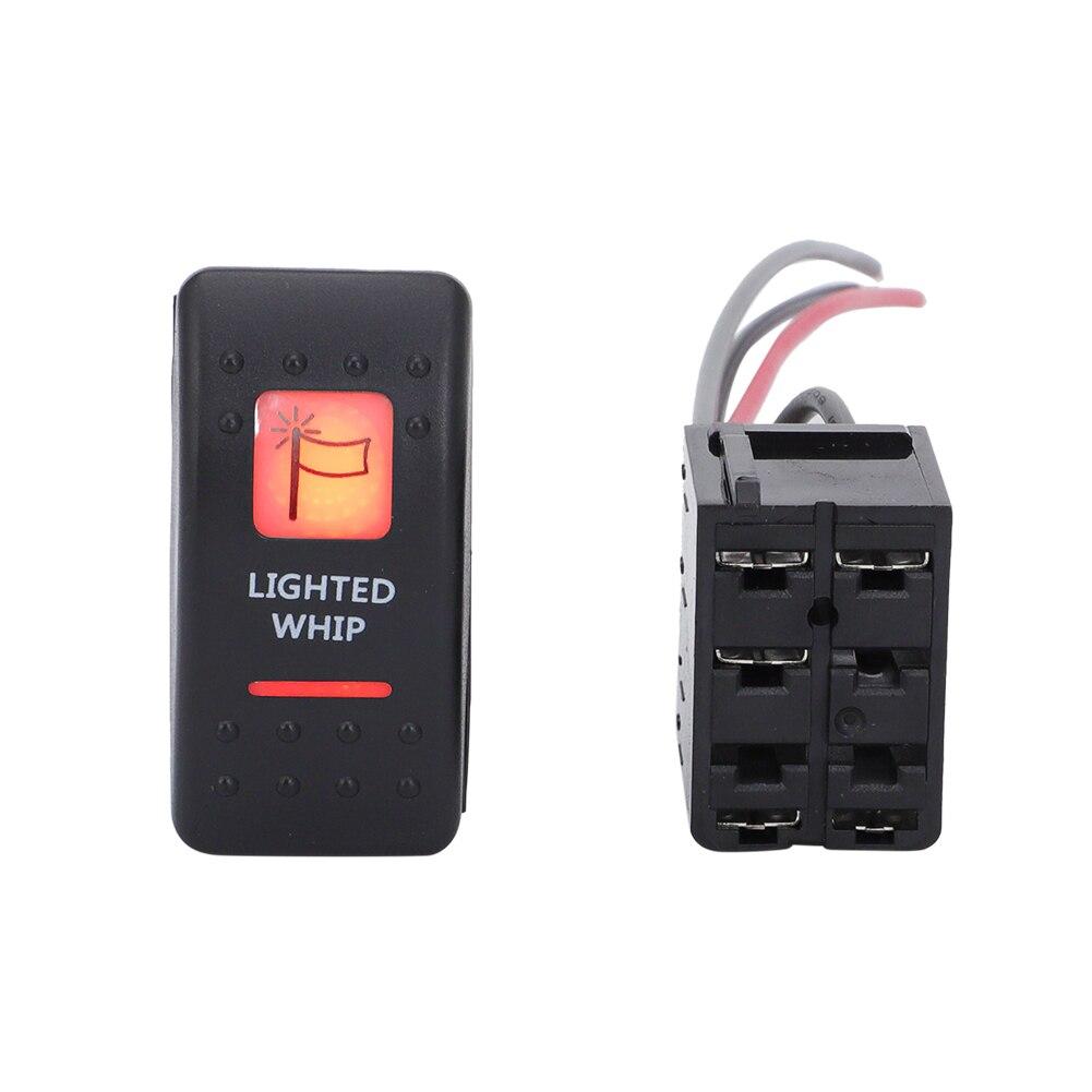 CAN AM POLARIS WHIP LED LIGHT SWITCH 5PIN, WITH PIGTAIL, 12V 20A, AMBER COLOUR image 1