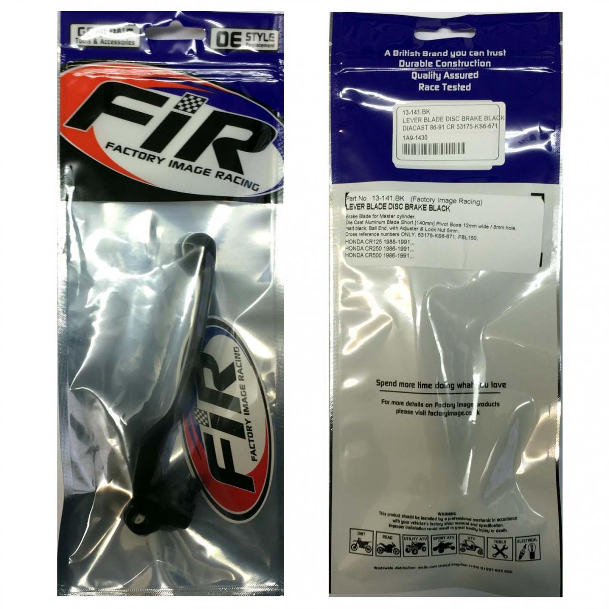 LEVER BLADE DISC BRAKE BLACK, DIACAST 86-91 CR 53175-KS6-671 53175-KS6-670 thumbnail 4