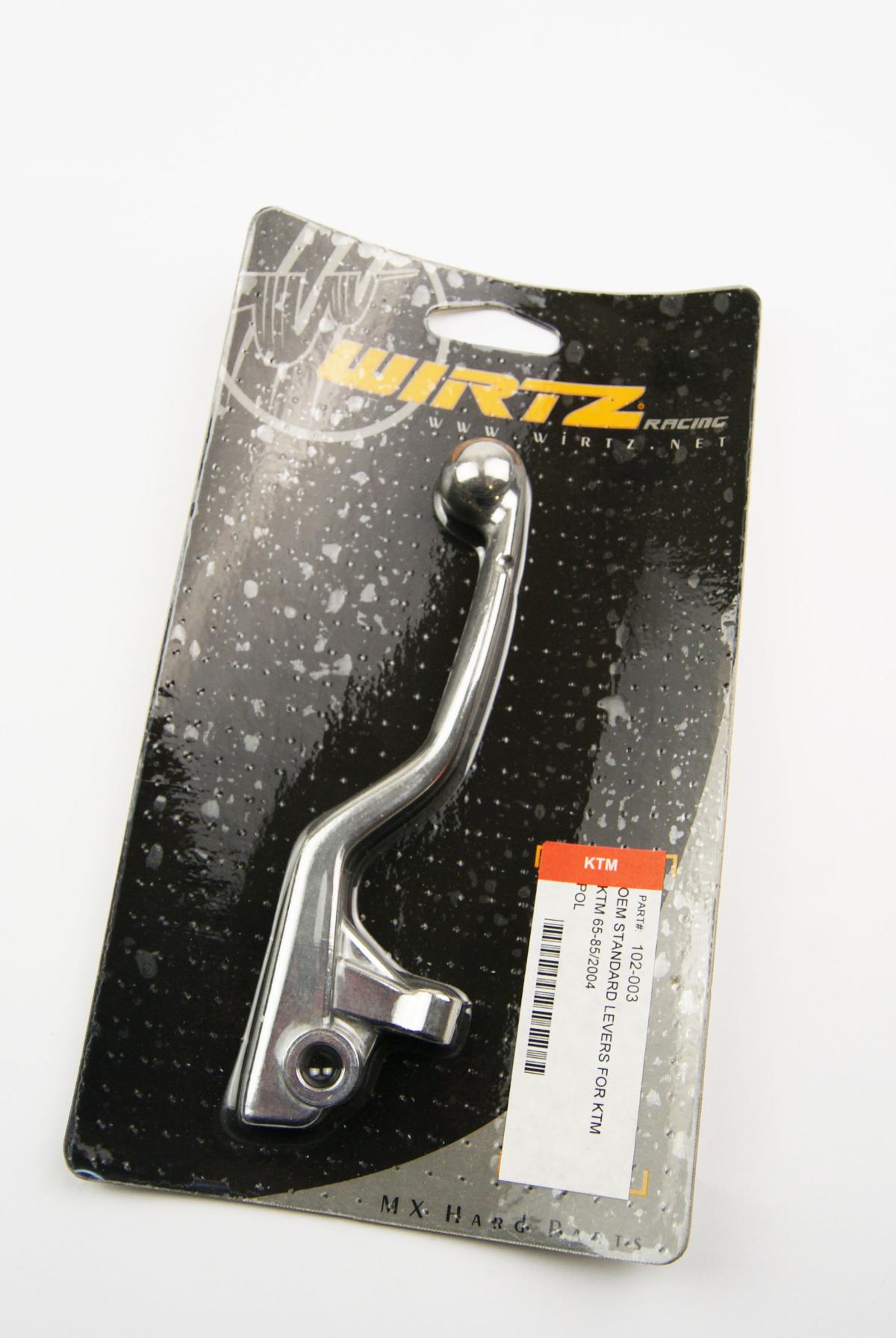 LEVER BLADE BRAKE KTM 65/85, WIRTZ 102-003 FORGED SILVER, Without Adjusting bolt thumbnail 2