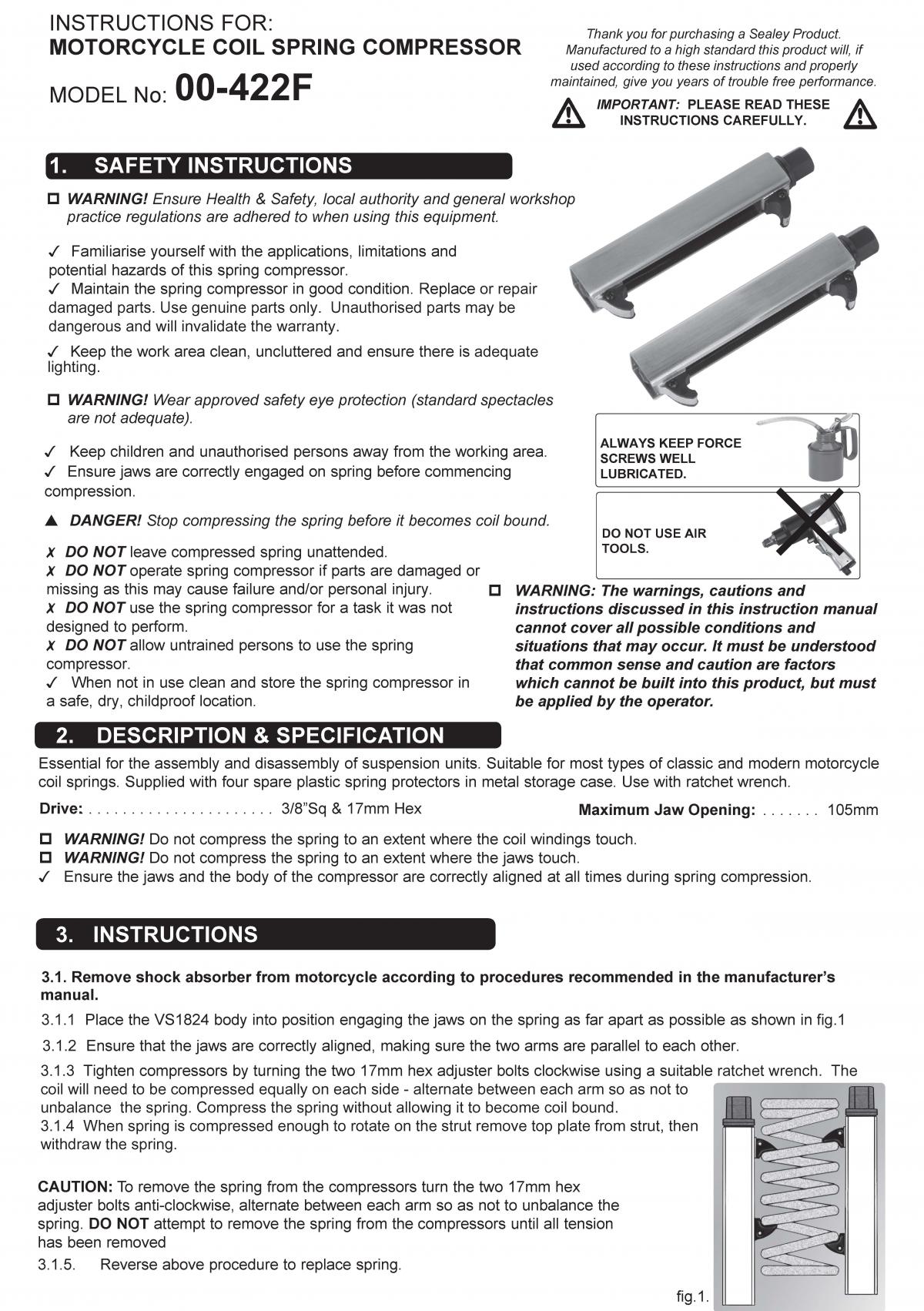 HD COIL SHOCK SPRING COMPRESSOR 20mm - 100mm thumbnail 4