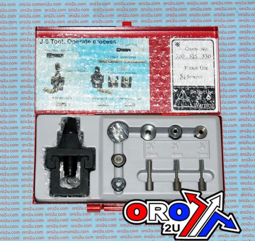 HEAVY DUTY CHAIN BREAKER RIVETING TOOL KIT 420 428 520 530 O-RING thumbnail 2