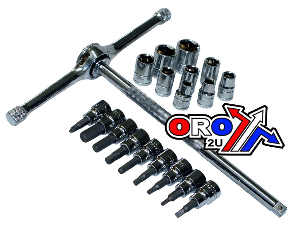 T-HANDLE RATCHET DRIVER 3/8 19pcs. SET image 1