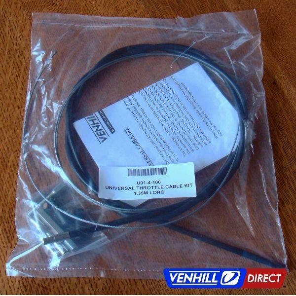 CABLE THROTTLE UNIVERSAL KIT, Venhill U01-4-100-BK [1.35m] thumbnail 2