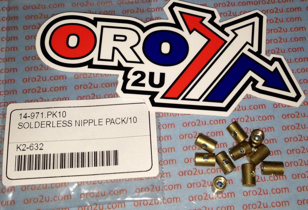 SOLDERLESS NIPPLE 5.5mm DIA x BARREL 7mm BRASS GRUB SCREW - PACK OF 10 thumbnail 2