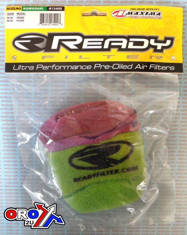 AIR FILTER 03-10 KLX400 DRZ400, READY 2 RACE OILED image 1