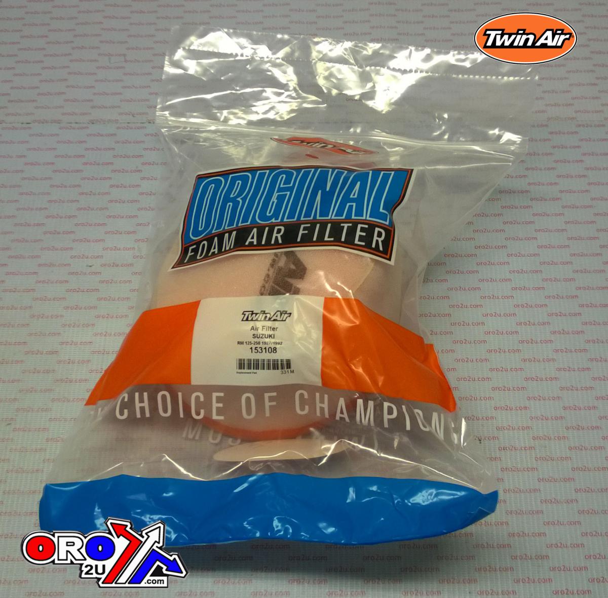AIR FILTER RM125 RM250 87-96, TWINAIR 153108 RMX250 thumbnail 3