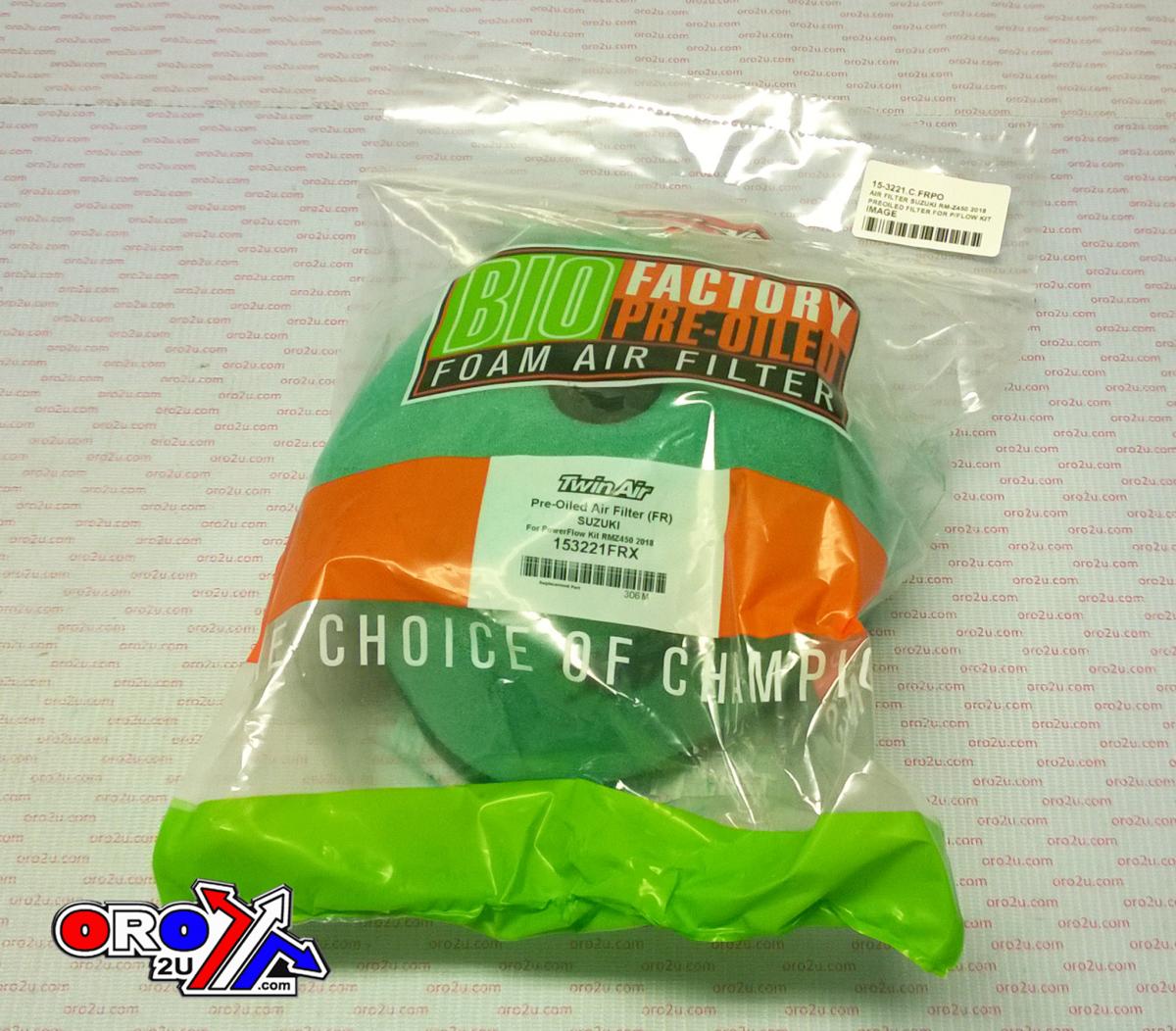 AIR FILTER FOR P/FLOW KIT, PRE OILED, RMZ 250/450 18-24,TWIN AIR 153221FRX image 1