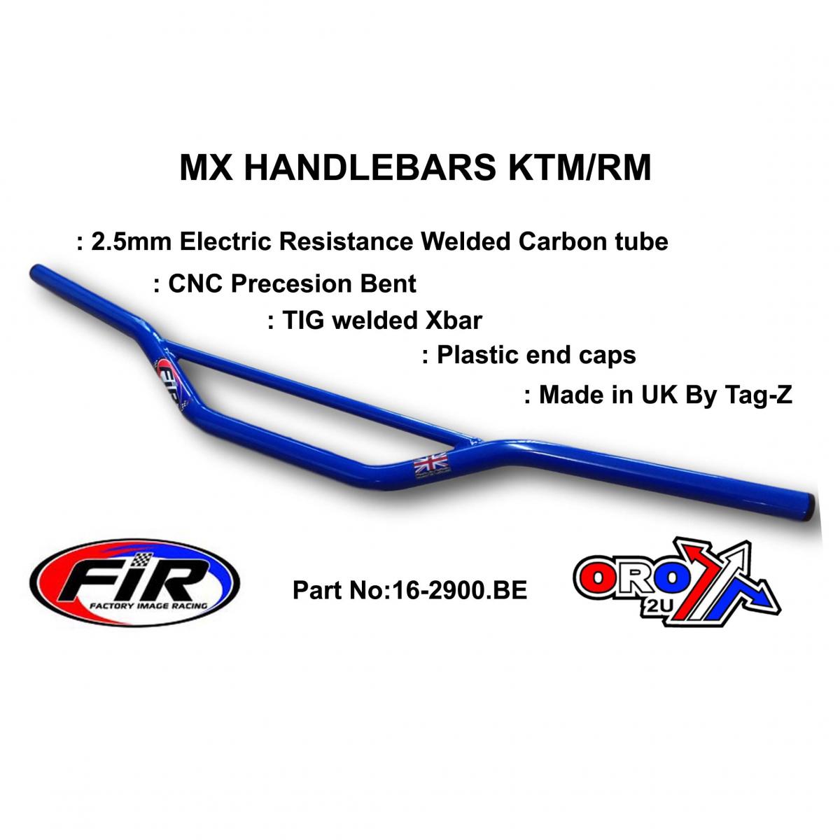 MX STEEL HANDLEBARS KTM/RM/CR, / BLUE 22mm / 7/8'' thumbnail 3