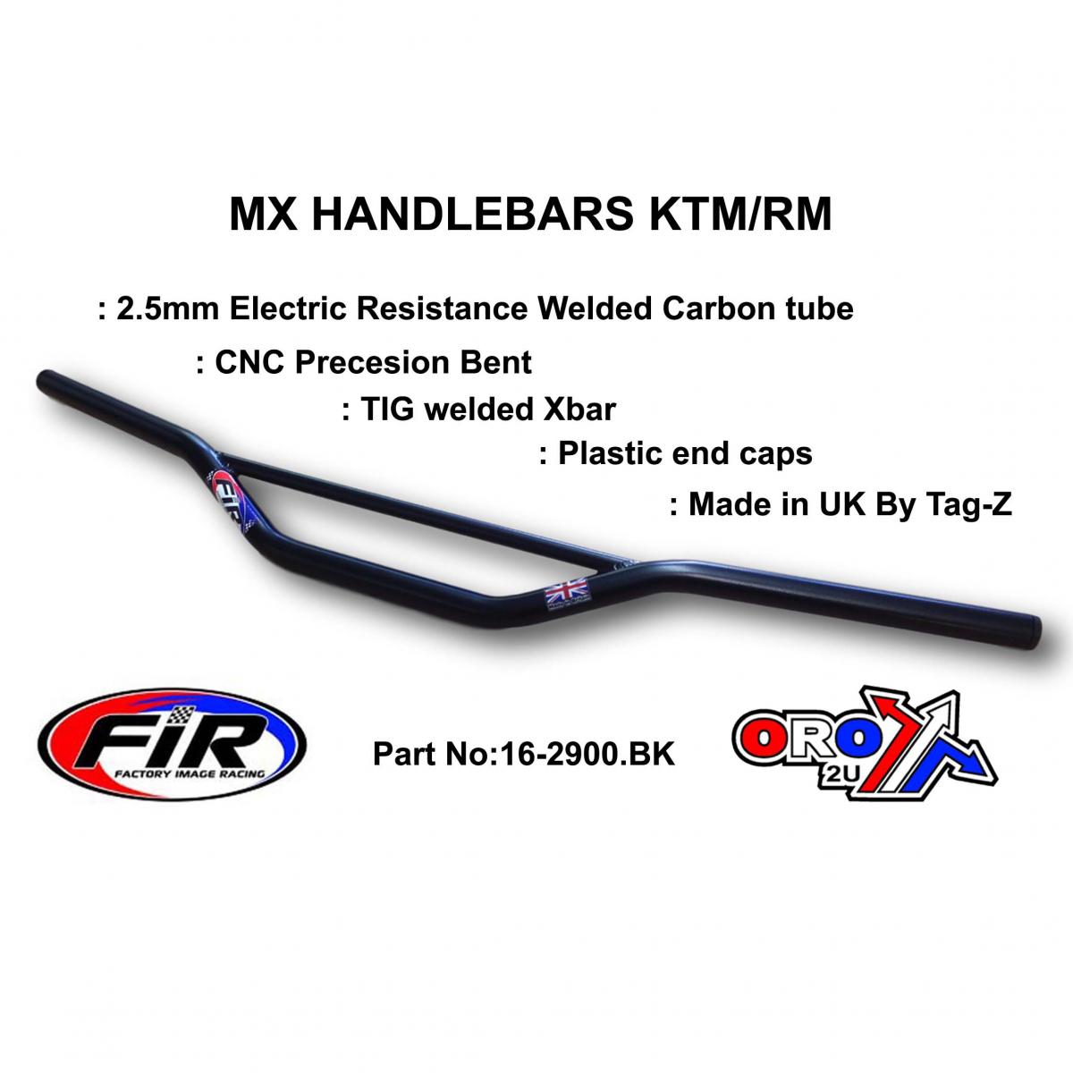 MX STEEL HANDLEBARS KTM/RM/CR, / MAT BLK 22mm / 7/8, REF 48-216 672 & 48-722 722-01 thumbnail 3