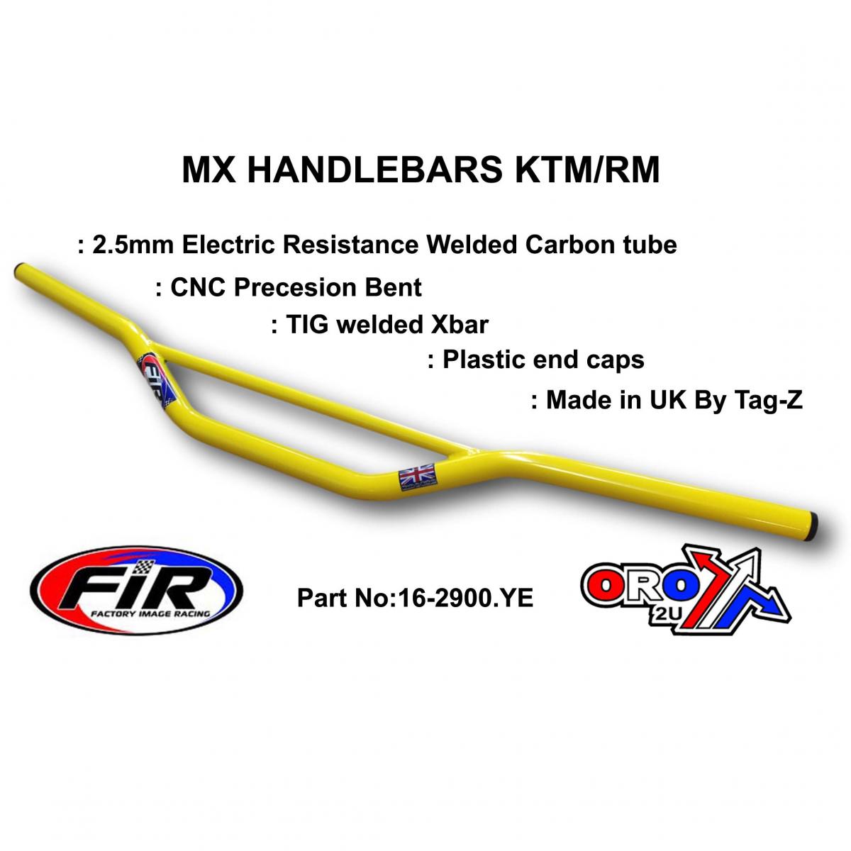 MX STEEL HANDLEBARS KTM/RM/CR, / YELLOW 22mm / 7/8', REF 48-216 672 & 48-722 722-01 thumbnail 3