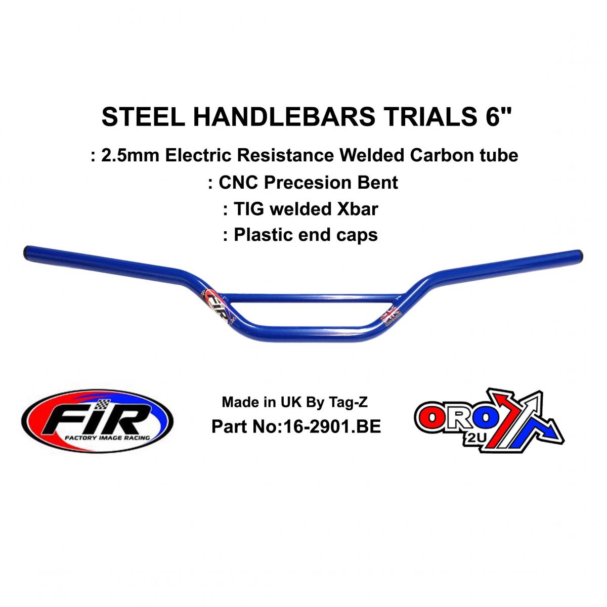 STEEL HANDLEBARS TRIALS 6, / G BLUE 22mm 7/8, REF 48-768 / 768-02 image 1