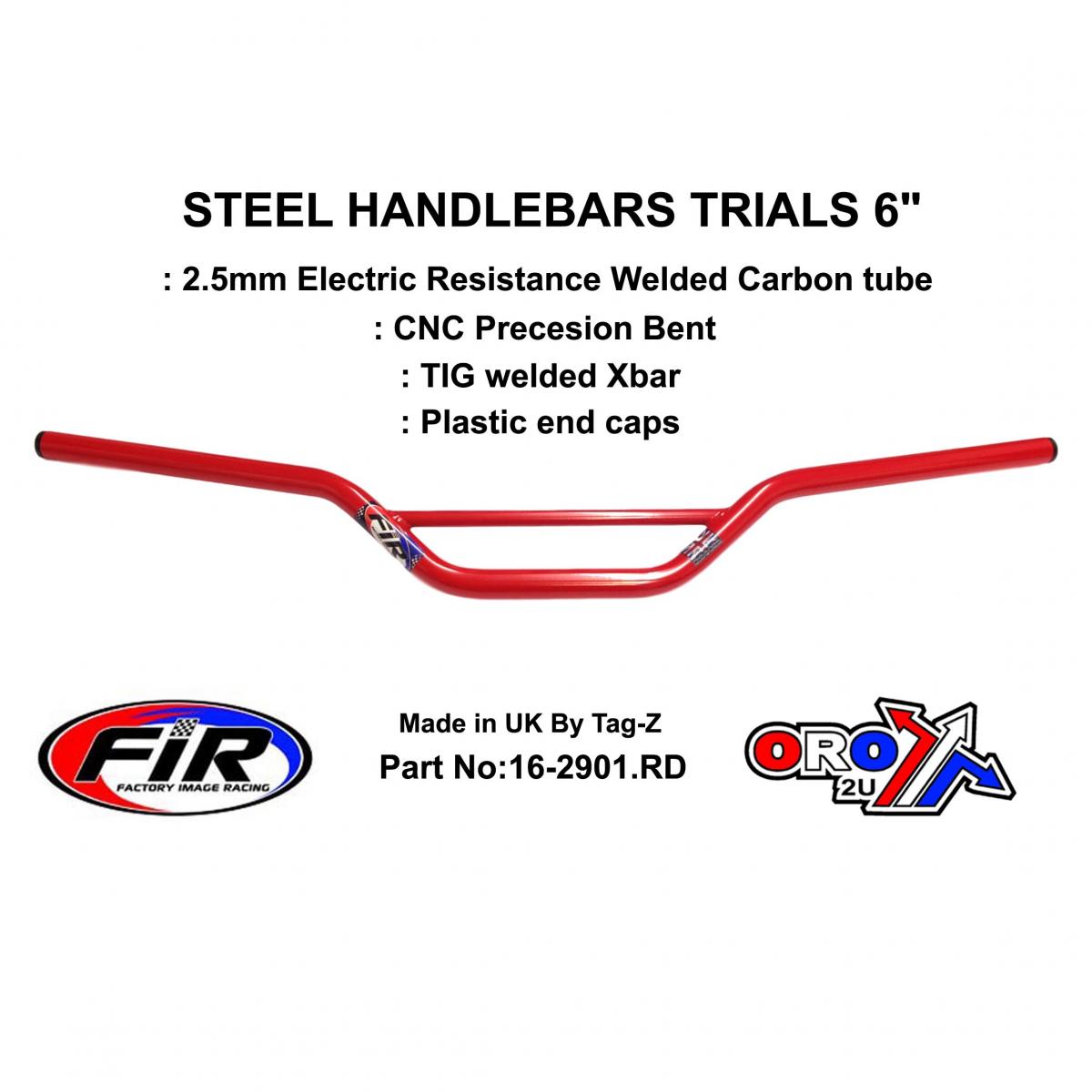 STEEL HANDLEBARS TRIALS 6, / G RED22mm 7/8, REF 48-768 / 768-02 image 1