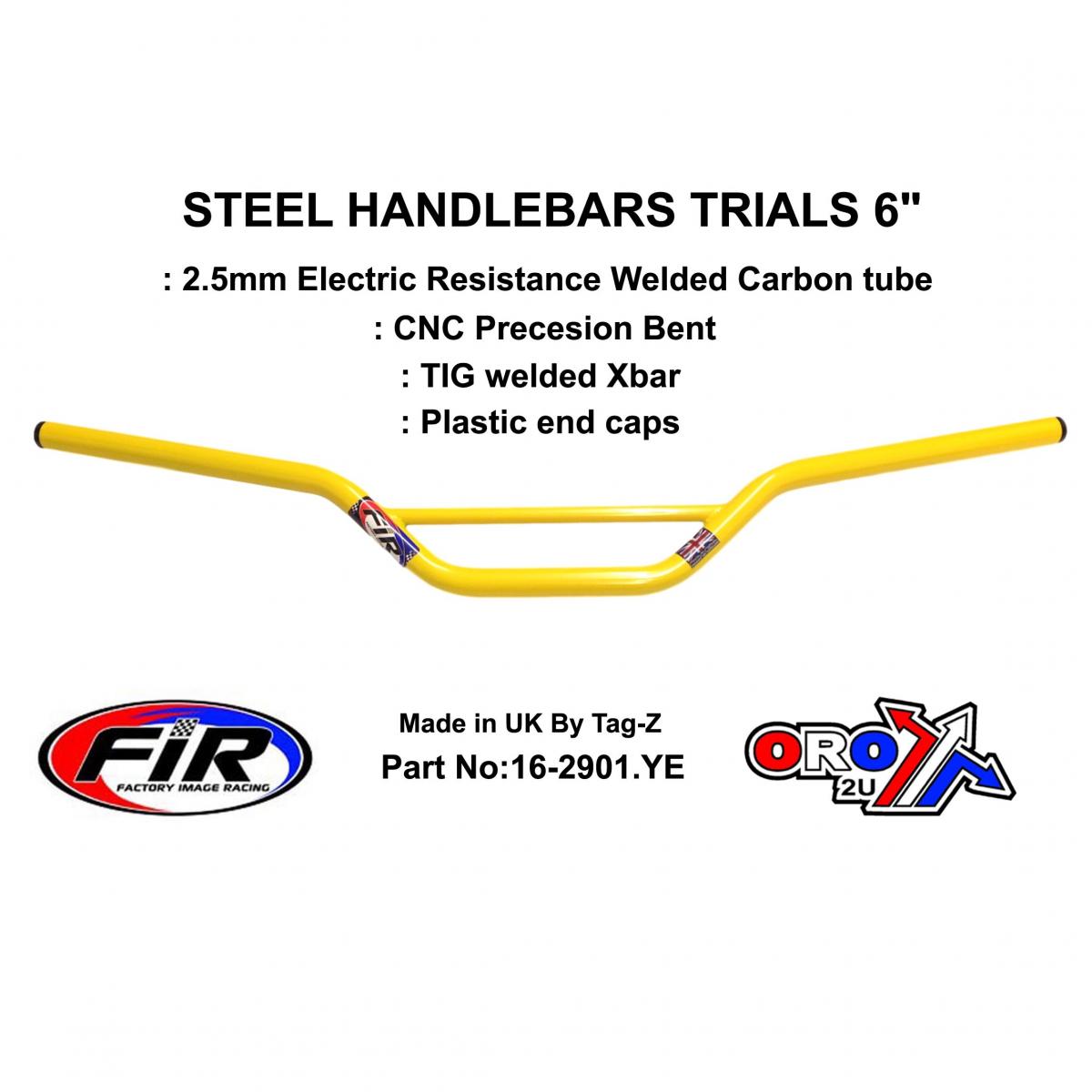 STEEL HANDLEBARS TRIALS 6, / YELLOW22mm 7/8, REF 48-768 / 768-02 image 1