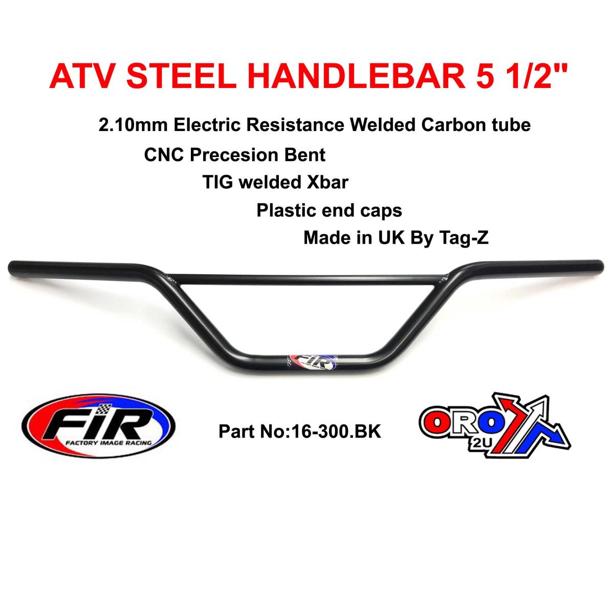 ATV STEEL HANDLEBAR 5 1/2, SUZUKI LT MODELS / MATT BLACK, [UNIVERSAL] image 1