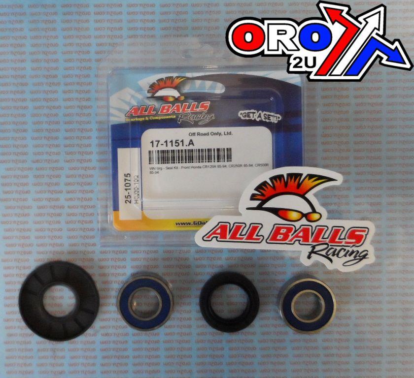 WHEEL BEARING KIT FRONT 85-94 HON CR125/250/500, ALLBALLS 25-1075 DIRT thumbnail 2