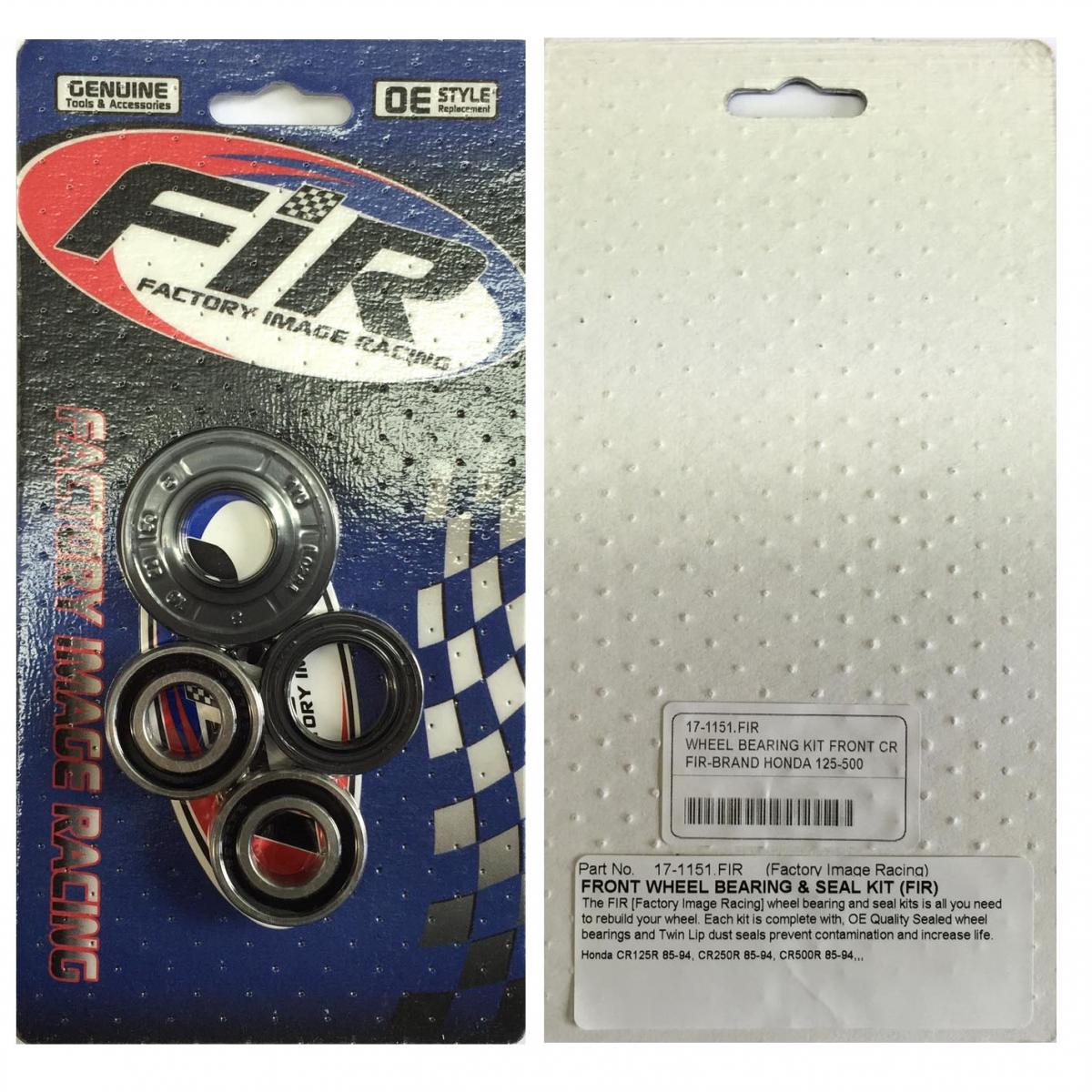 WHEEL BEARING KIT FRONT CR, CR125R 1985-1994, CR250R 1985-1994, CR500R 1985-1994, HONDA thumbnail 3