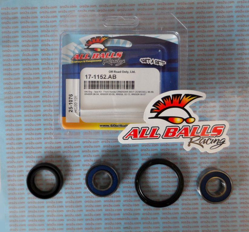 WHEEL BEARING KIT FRONT 93-22 HON CRM250/XR400-650, ALLBALLS 25-1076 DIRT thumbnail 2