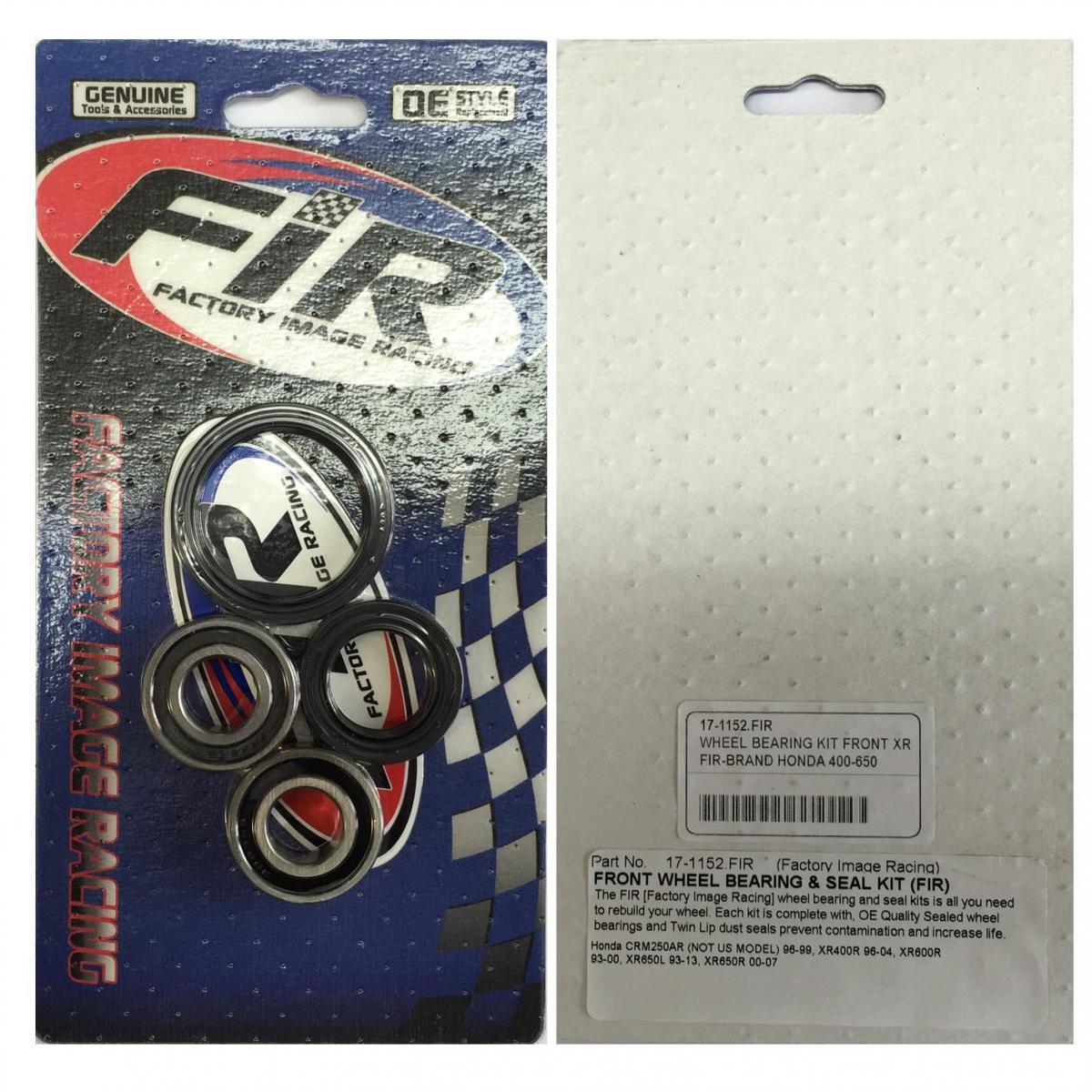 WHEEL BEARING KIT FRONT XR, HONDA 400-650, CRM250AR 1996-1999, XR400R 96-2004, XR600R 93-2000, XR650L 93-2017, XR650R 00-2007 thumbnail 3