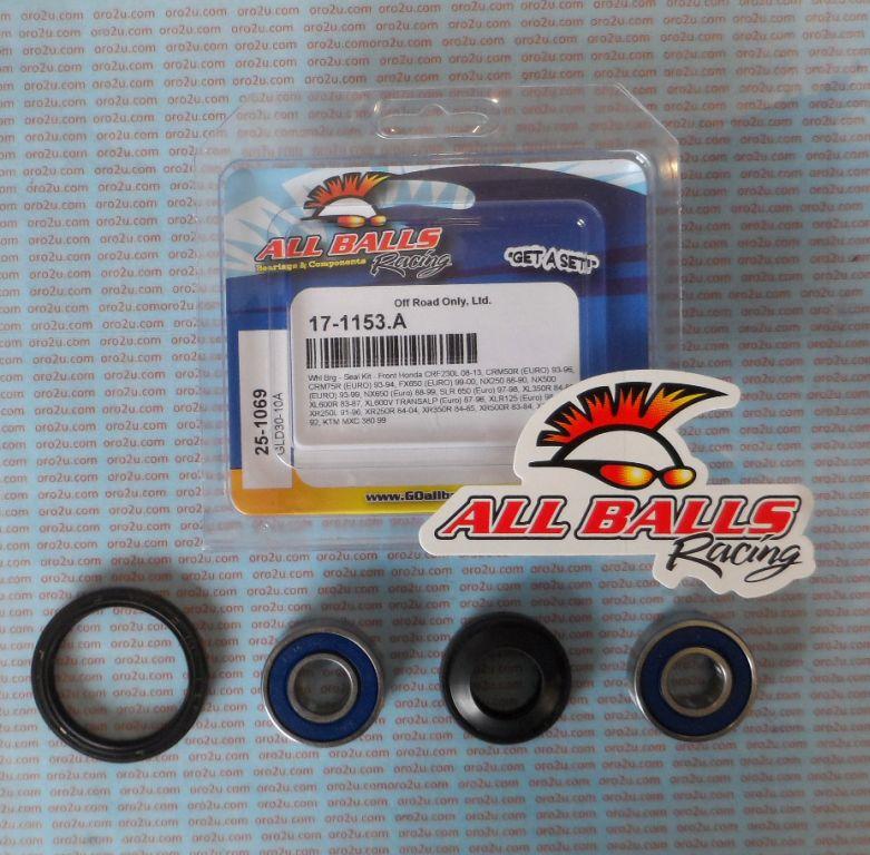 WHEEL BEARING KIT FRONT 83-12 HON/KTM CRF/XL/XR/MXC, ALLBALLS 25-1069 ROAD/DIRT thumbnail 2