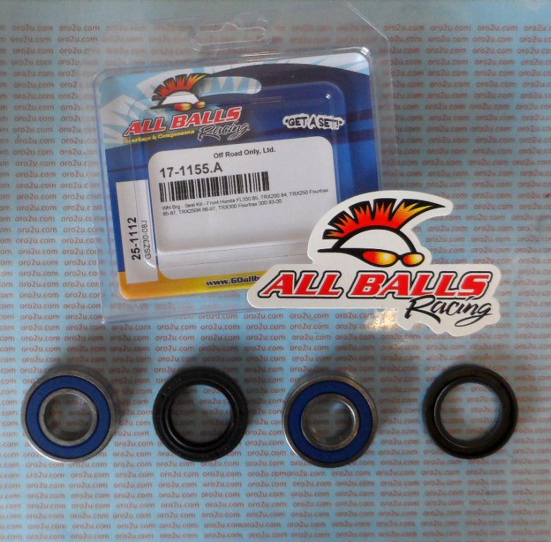 WHEEL BEARING KIT FRONT 84-00 HON FL/TRX, ALLBALLS 25-1112 ATV thumbnail 2